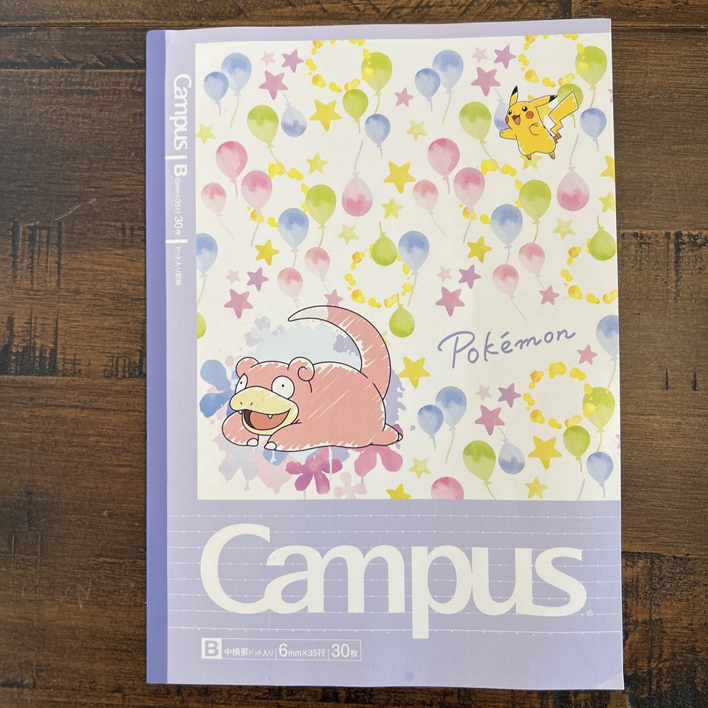 Pikachu Gengar Pokemon Notebook Campus Japanese Showa Kokuyo Nintendo Japan
